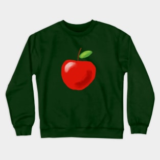 Red Airbrushed Apple Drawing Crewneck Sweatshirt